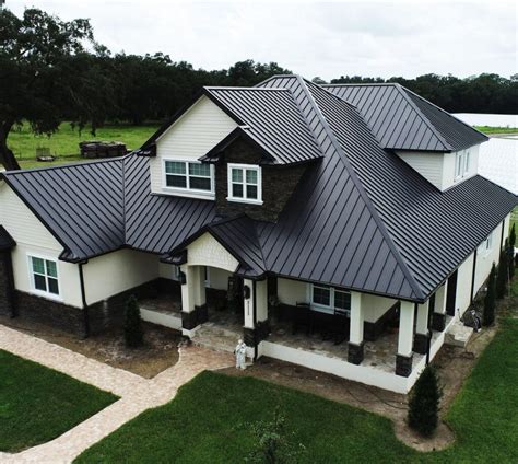 black house white metal roof|sloped roof fbi.